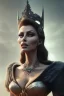 Placeholder: Sophia Loren as evil queen in black leather, cleavage, angry, stern look. character design by cory loftis, fenghua zhong, ryohei hase, ismail inceoglu and ruan jia. unreal engine 5, artistic lighting, highly detailed, photorealistic, fantasy