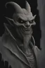 Placeholder: a very close up side profile image of an evil spirit, smirking and looking at the camera,8k quality, supper realistic