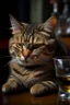 Placeholder: Portrait of a cat getting drunk.