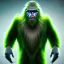 Placeholder: Highly detailed image of scary evil bigfoot Sasquatch with iridescent green astronaut space suit,missing helmet face shield,growling ferocious,dark fantasy,science fiction horror,evil,haunting,scary intricate details, cinematic, 8k, ultrarealistic, unreal engine,1950s looking, in the style of HR Giger