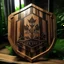 Placeholder: The Last Of Us Fireflies logo but as a Knight wooden shield