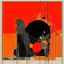 Placeholder: diffused cosmic conspiracies, abstract art, pinpoint light clusters, by Graham Sutherland and Victor Pasmore, silkscreened mind-bending abstractist metal etching, asymmetric, cigarette burn textures, violent orange and black colors of differing hues, orange monocolor