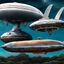 Placeholder: dirigible NCC 1701 hybrid, retrofuturistic, phototrealism