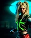 Placeholder: portrait, Shakira, blonde artist, angry, Realistic image, MMA robe, hoodie, mma gloves, fight pose, make-up make-up, gold line make-up, sweat, fog, goddess style, Neon colors, leds. Black background, photo studio, concept art, smooth, unreal engine 5, god lights, ray tracing, RTX, lumen lighting, ultra detail, volumetric lighting, 3d, finely drawn, high definition, 4k.