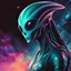 Placeholder: Arte digital de Alien, colores contrastantes