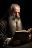 Placeholder: un hombre con barba larga aspecto anciano leyendo una biblia estilo Claude Monet