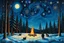 Placeholder: Winter solstice celebration under a starry sky, bonfire, night Creatures watch from the edge of the forest colourful Zdzisław Beksiński Picasso naive art Henri Matisse Alex Grey SALVADOR DALI Andy Warhol Paul Gauguin Claude Monet Gustav Klimt Ernst Ludwig Kirchner Tim Burton graffiti zentangle Marc Chagall Jackson Pollock Francis Bacon Egon Schiele Georges Seurat M.C. Escher Joan Miró Louis Wain Victo Ngai Enki Bilal Camille Pissarro art brut Odilon Redon Remedios Varo primitivism Jean-Michel