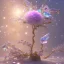 Placeholder: one big crystal subtle flower in a galactic ambiance with a beautiful fairy, transparent petals, delicate colors, in the foreground, full of details, smooth，soft light atmosphere, light effect，vaporwave colorful, concept art, smooth, extremely sharp detail, finely tuned detail, ultra high definition, 8 k, unreal engine 5, ultra sharp focus