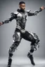 Placeholder: Excited art hip hop dancer wearing biomechanical,full body