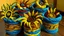 Placeholder: Flowers made out of Navajo yarn painted by Vincent van Gogh