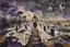 Placeholder: inner world , atypical world, in midle an alone human figure in weird clothes stands on the thin bridge with a big map his hands , weird whimsical landscape, forest, and Sahara water and rocks,, around surreal cracked painted weird land with some black doors. dark purple, gray, black, white, brown. Whimsical style of Chagall , of Minjae Lee and Anton Semenov, lonely with absurd beauty. broken, weird bizarr,e absurd nightmare, neuron network background, surreal vibe