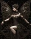 Placeholder: gothic, steampunk delicate metal woman, butterfly, wings, black background