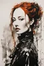 Placeholder: Tori Amos as a malevolent goth vampire girl , painting by Yoji Shinkawa,