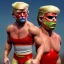 Placeholder: Realistic image of Donald trump wrestler, Mexican wrestling style, Mexican eyes wrestling mask, red and blue breeches, glow us flag dress, suspenders, retro style, 80s, vibrant color, highly detailed, sky background, concept art, unreal engine 5, god rays, ray tracing, RTX, lumen lighting, ultra detail, volumetric lighting, 3d, finely drawn, high definition, high resolution.