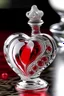 Placeholder: A beautifully crafted (((clear glass chess piece))), intricate details and swirls, reflecting light around its surface, with a delicate (((red heart))), perfectly fitting inside its design