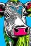 Placeholder: portrait of a dairy cow in pop art style, full frame