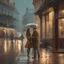 Placeholder: rainy street romantic meeting