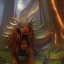 Placeholder: film still, cinematic dragon, chrome teeth, blazing forest fire by paul bonner