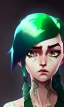 Placeholder: girl, cute, beautiful, green hair