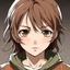 Placeholder: Tomboyish teenage girl, ash brown hair, brown eyes, anime style, front facing, looking into camera,