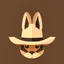 Placeholder: A wild west cowboy rabbit, concept art, vector, line art, smooth, simple, simplicity, symmetry