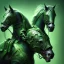 Placeholder: A beautiful portrait of a cyborg horse green color scheme, high key lighting, volumetric light high details psychedelic background