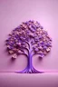 Placeholder: Human brain tree with flowers: self-care and mental health concept in purple baground
