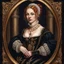 Placeholder: A Renaissance portrait of a woman by artist "Gilded Tenebrism"