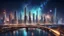 Placeholder: Generate a futuristic rendition of the Chennai skyline at night, with illuminated skyscrapers, glowing bridges, and sleek futuristic transportation systems and its floating in the Galaxy with islands