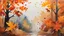 Placeholder: background canvas, autumn, ART, gouache drawing, fine drawing, paint drips, 8K,