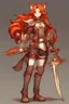 Placeholder: Teenaged Female Red haired kitsune paladin