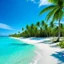 Placeholder: A pristine tropical island with palm trees, crystal-clear turquoise waters, and a deserted white-sand beach.