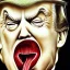 Placeholder: Trump with big mouth. Painted by dali