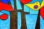 Placeholder:  big tree in the sky abstract birds Picasso style