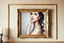 Placeholder: a very beautiful lady photo in pretty frame hanging a wall in a luxury galery