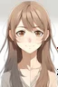 Placeholder: ONE anime girl with half of her hair white and the other half of her hair is brown