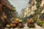 Placeholder: A greengrocer in colorful genoa street+Italian sea+alphonse mucha, greg rutkowski,matte painting, cryengine, hyper detailed, felix kelly, fantasy art, seb mckinnon