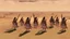 Placeholder: desert, comic style warriors from behind