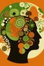 Placeholder: illustration of Psychology with green brown and dark orange