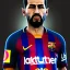 Placeholder: portrait of sadam hussain, head and torso, fc barcelona jersey number 1 0, dark blue, maroon red, unreal engine 5, trending on artstation, octane render