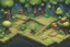 Placeholder: 2d platformer forest ground tile set from side view and seperated tiles