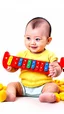 Placeholder: A baby with a xylophone for a back