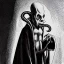 Placeholder: nosferatu vampire with five yellow eyes and tentacle beard and long arms and fingers