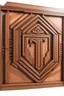 Placeholder: a wooden headboard with a fortnite theme carved into it, no background