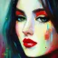 Placeholder: Masterpiece, best quality, The Face of the Curious Female by Bryen Frost rework. trace light, painted impressionist brush strokes. Paint spatters, drips, drabs, dynamic, artstation, Eliza Ivanova