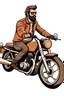 Placeholder: I need an image of a man with no left arm riding a motorcycle