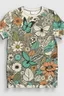 Placeholder: Craft an intricate line art design featuring various spring elements like flowers, leaves, and butterflies, forming a captivating and detailed pattern for a stylish long t-shirt.