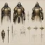 Placeholder: ConceptSheet by Guy Borremans: 'The Prince of War' - Mithril Armour Design for the Jedi in the enchanted forest