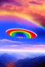 Placeholder: intergalactic very beautiful ufo rainbow futurist paysage