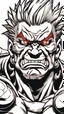 Placeholder: A close picture of akuma from street fighter in reality style, anger face